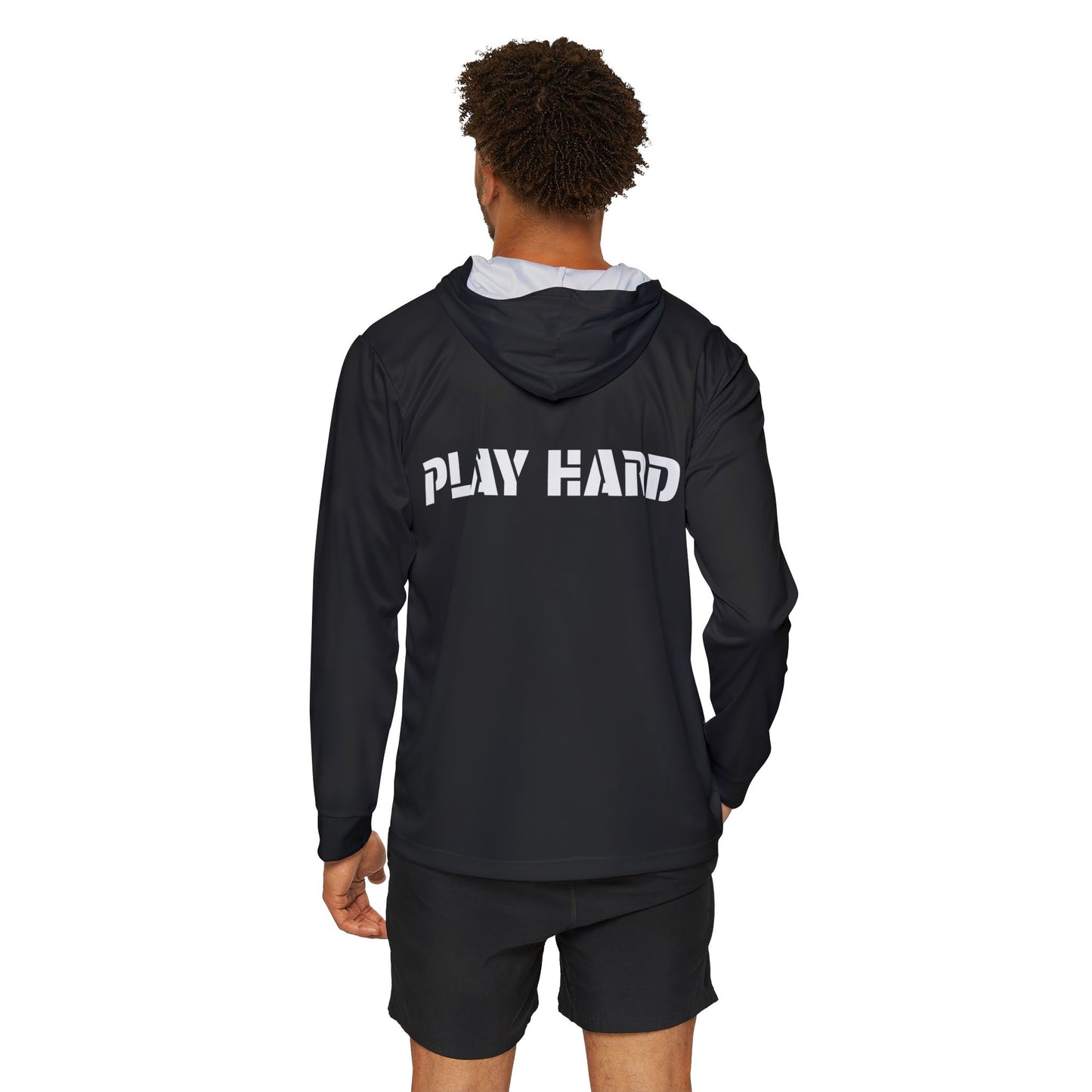 Men's Sports Warmup Hoodie Black "Play Hard"