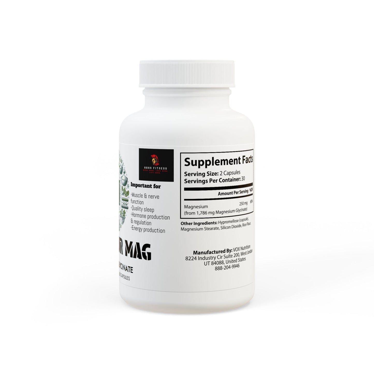 Magnesium Glycinate Supplement (60 Capsules)