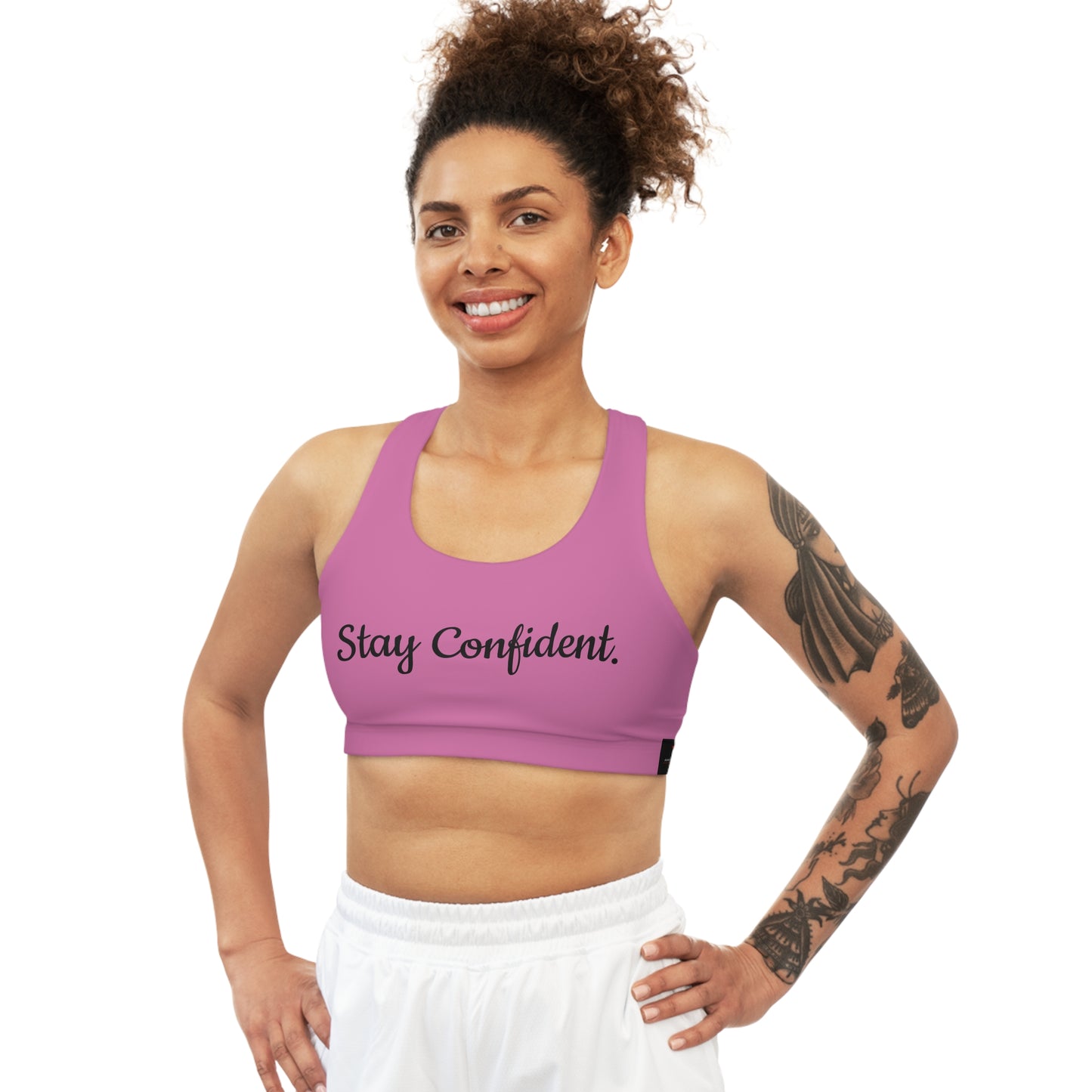 Seamless Sports Bra Pink "Stay Confident."
