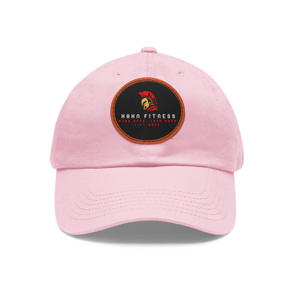 Dad Hat with Leather Patch (Round)