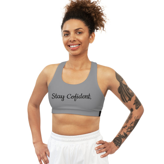 Seamless Sports Bra Grey "Stay Confident."