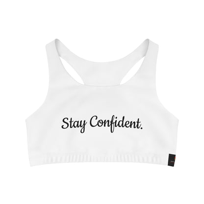 Seamless Sports Bra White "Stay Confident."