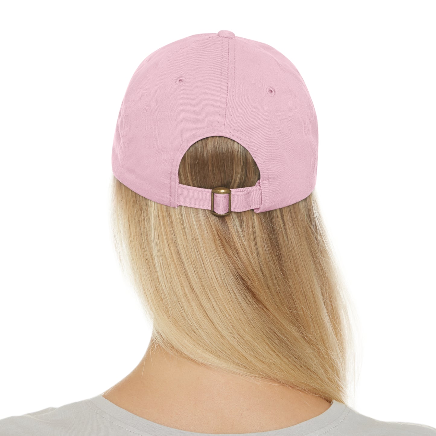 Dad Hat with Leather Patch (Round)