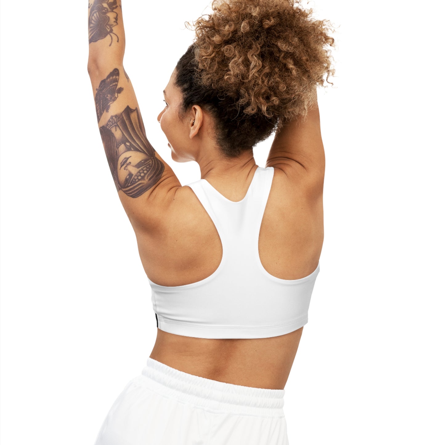 Seamless Sports Bra White "Stay Confident."