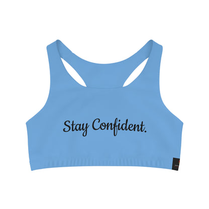 Seamless Sports Bra Light Blue "Stay Confident."