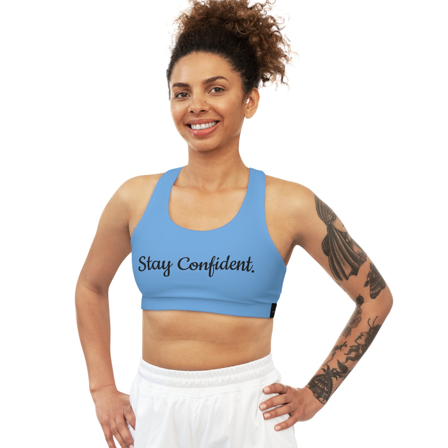 Seamless Sports Bra Light Blue "Stay Confident."