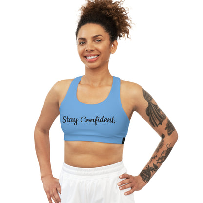 Seamless Sports Bra Light Blue "Stay Confident."